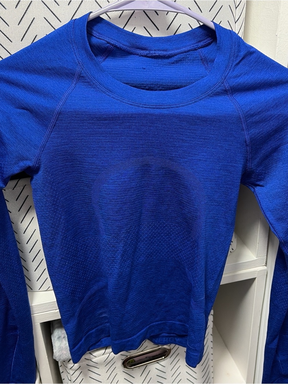 lululemon athletica Long Sleeve Crew Neck Top in Royal Blue